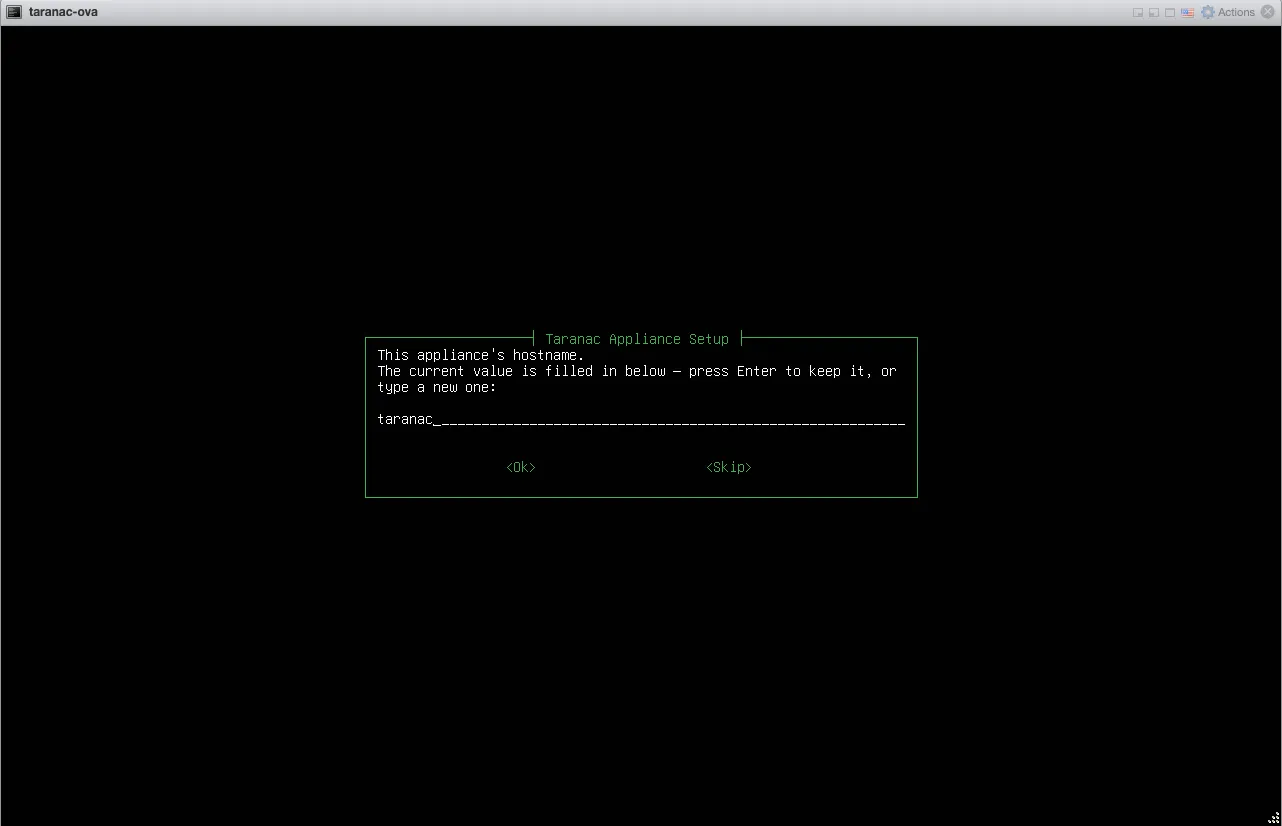 Wizard prompting for the hostname