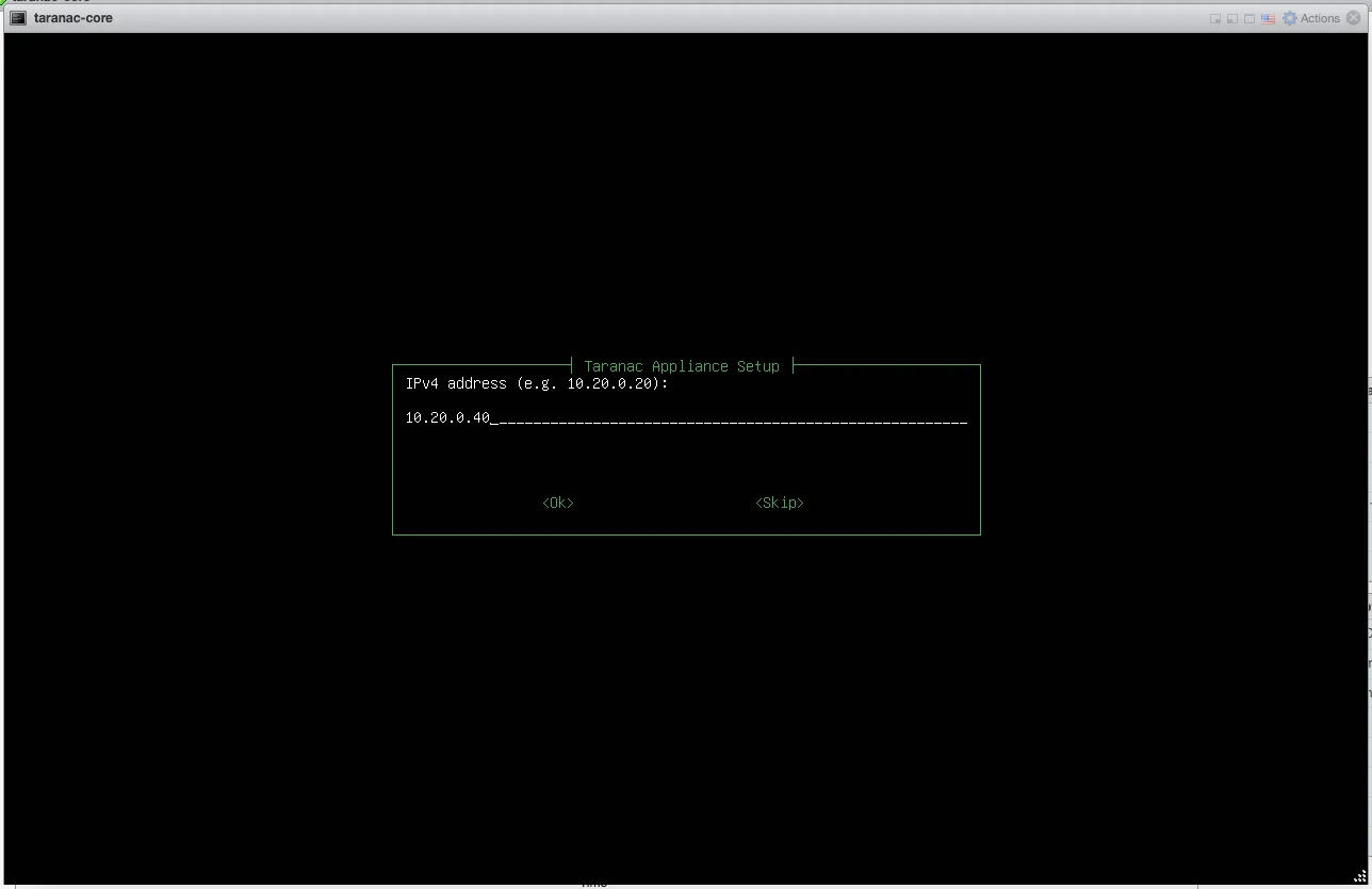 Wizard prompting for the IPv4 address