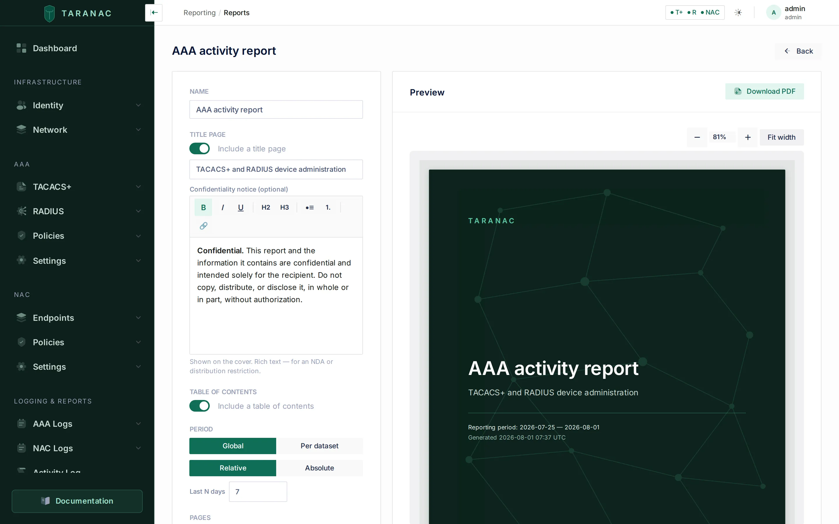 The report builder